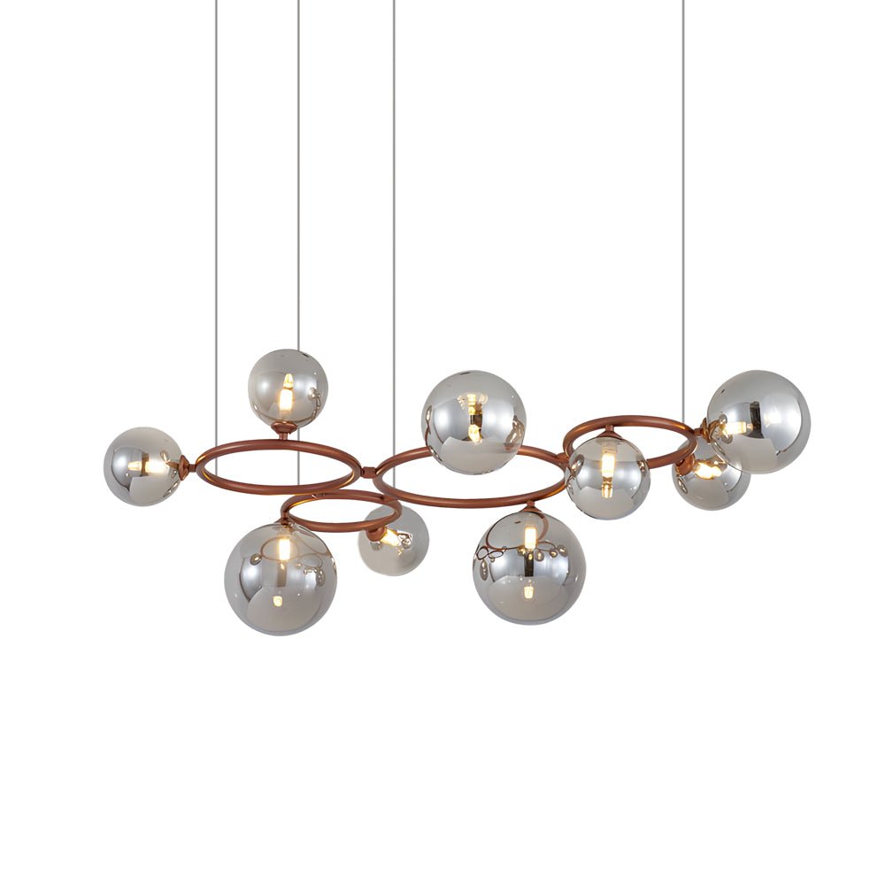 Glass Globe Chandelier with 3-Step Dimming - Modern Circular Design