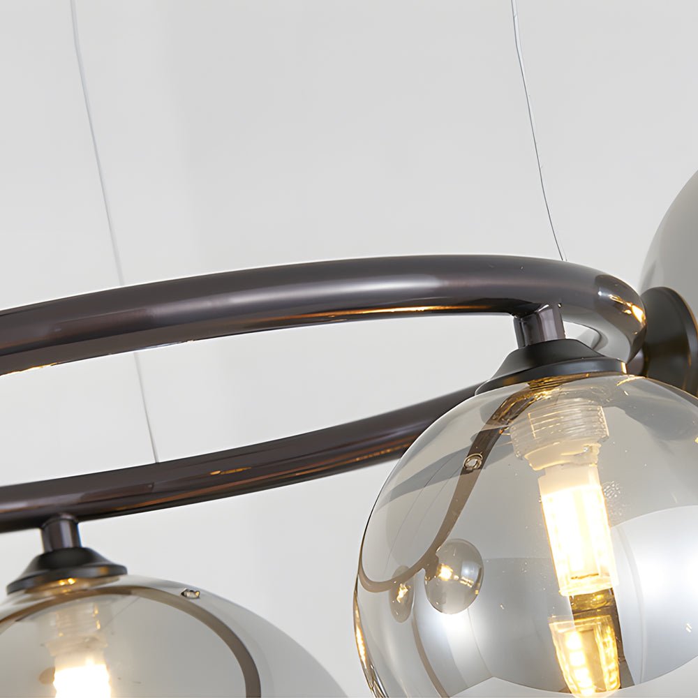 Glass Globe Chandelier with 3-Step Dimming - Modern Circular Design