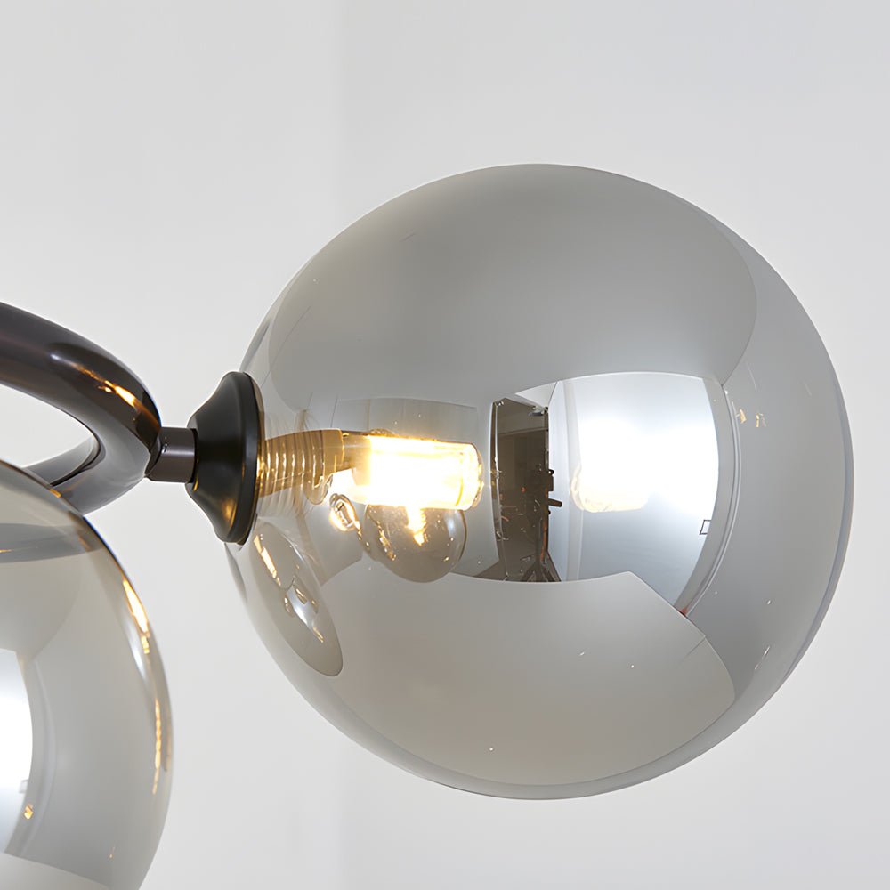 Glass Globe Chandelier with 3-Step Dimming - Modern Circular Design