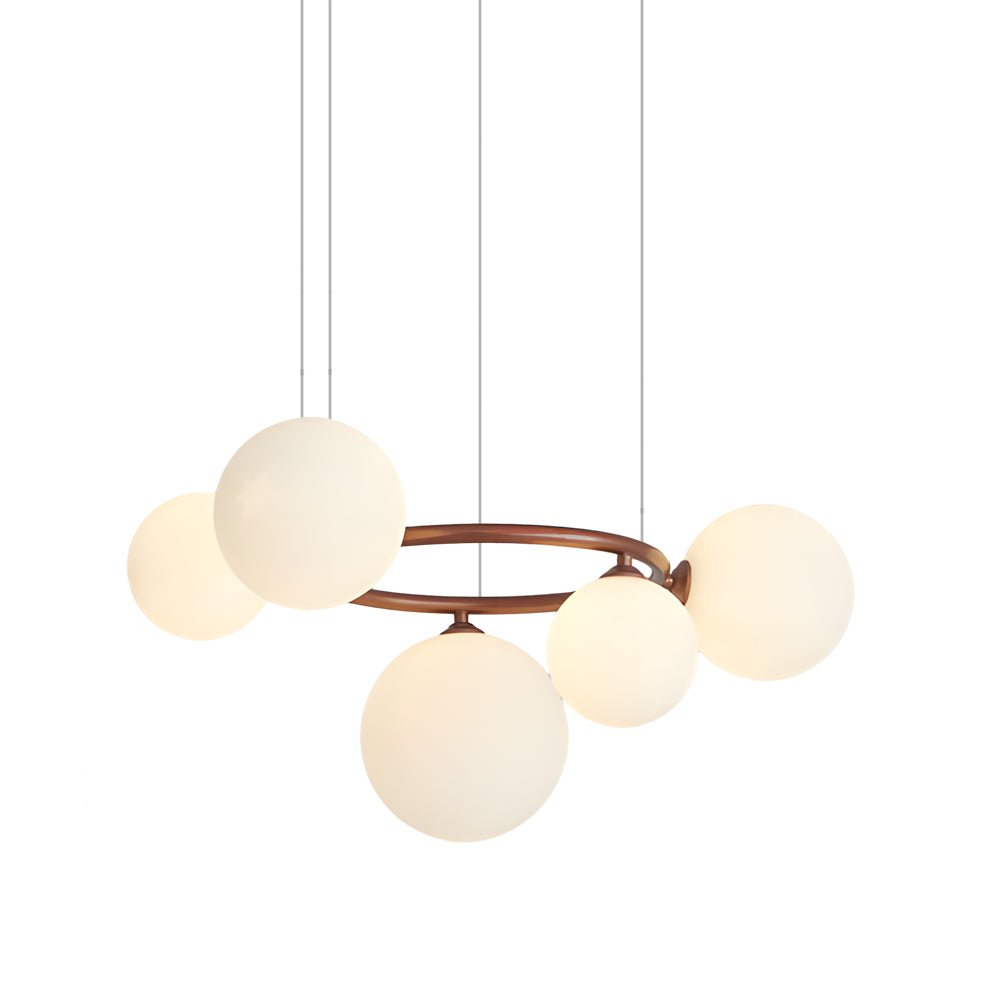 Glass Globe Chandelier with 3-Step Dimming - Modern Circular Design