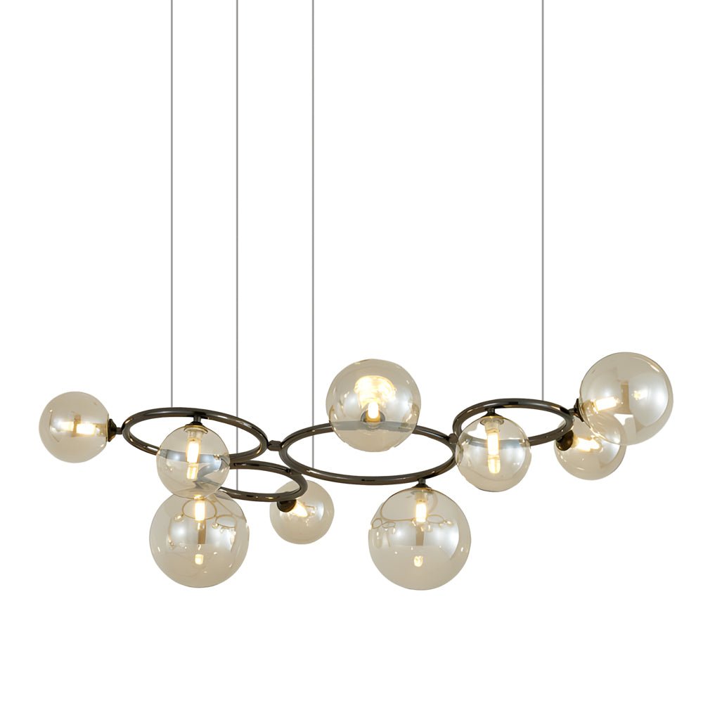 Glass Globe Chandelier with 3-Step Dimming - Modern Circular Design