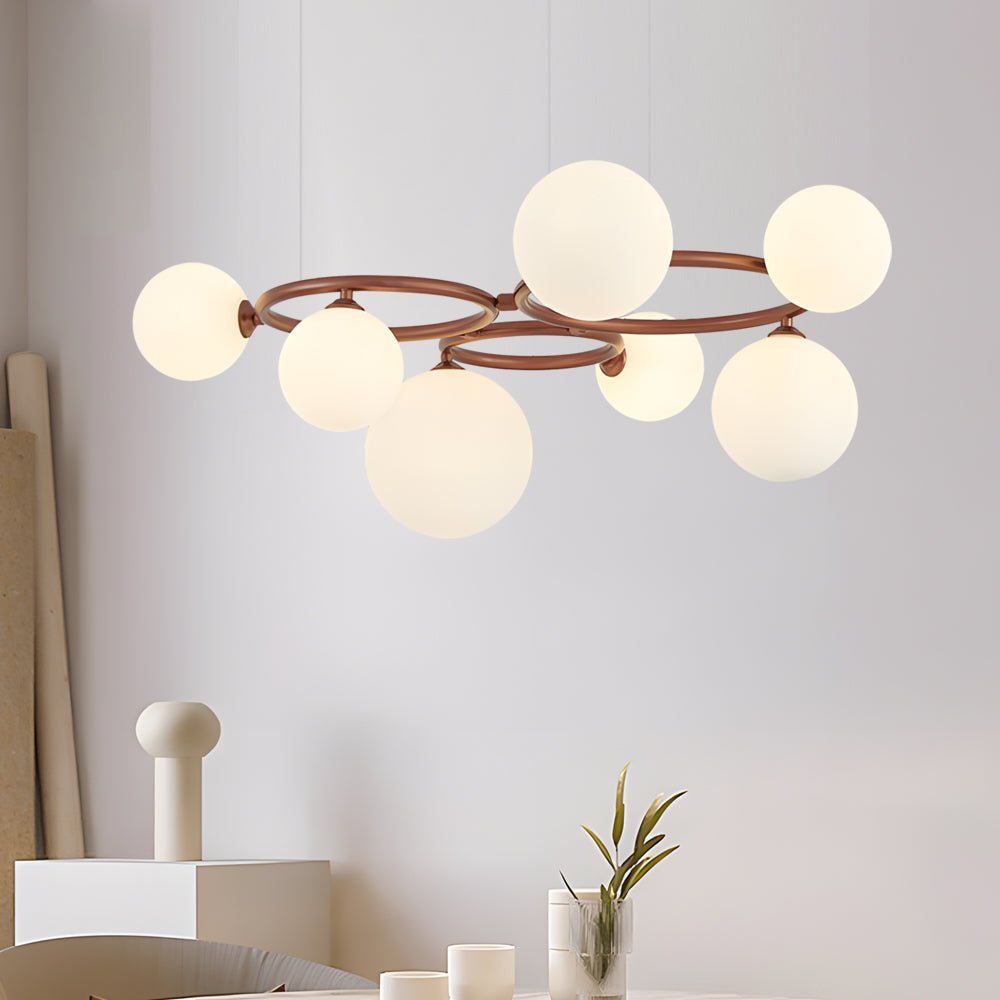 Glass Globe Chandelier with 3-Step Dimming - Modern Circular Design