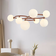 Glass Globe Chandelier with 3-Step Dimming - Modern Circular Design