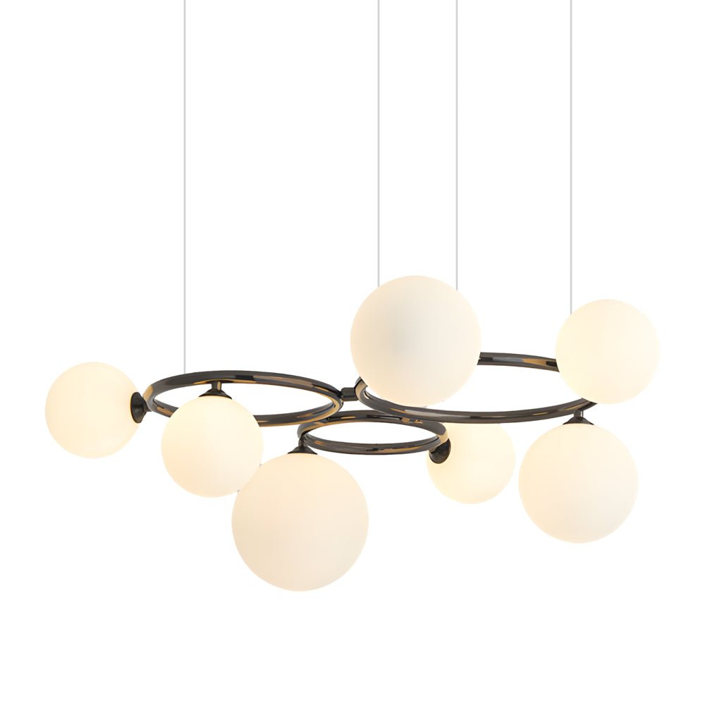 Glass Globe Chandelier with 3-Step Dimming - Modern Circular Design