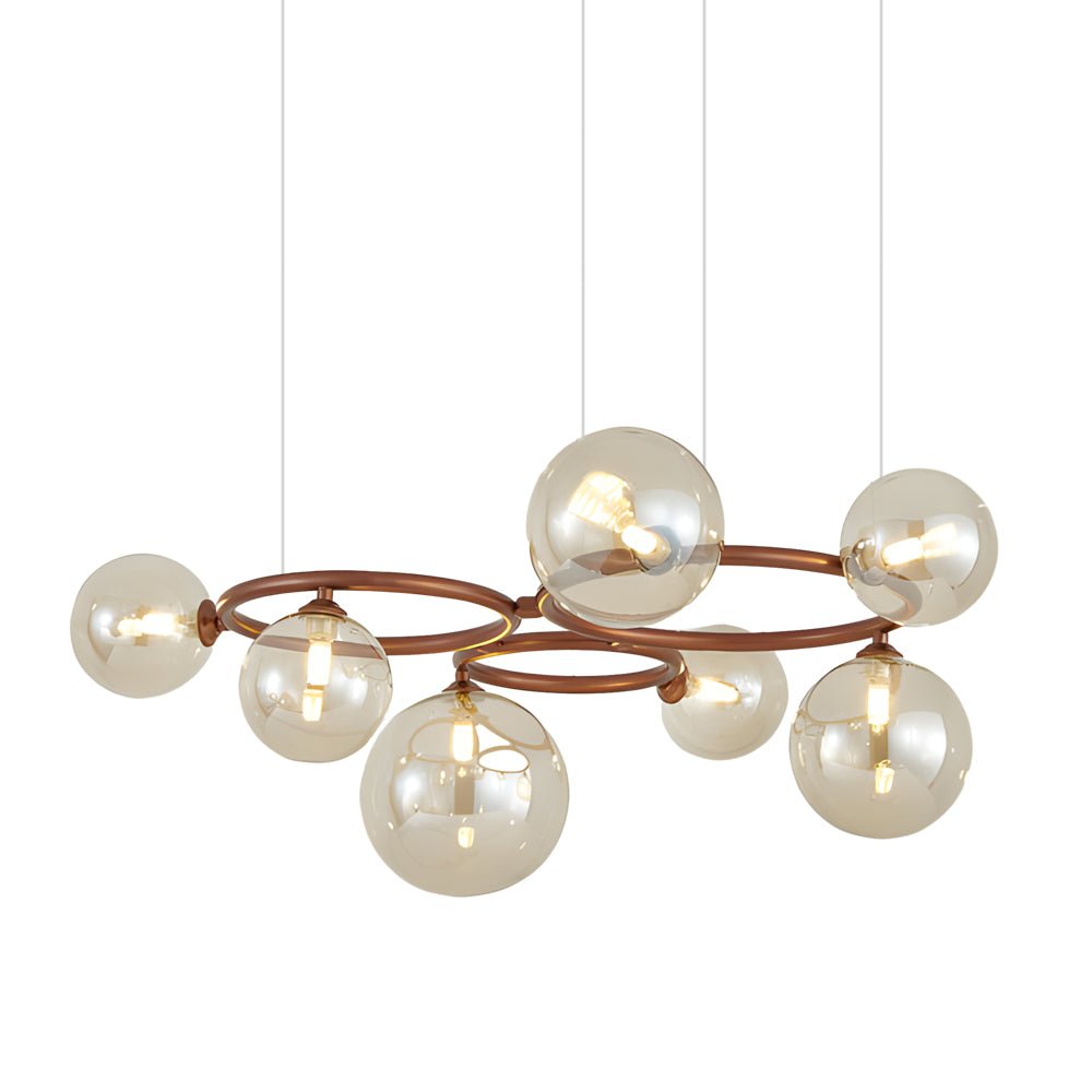 Glass Globe Chandelier with 3-Step Dimming - Modern Circular Design