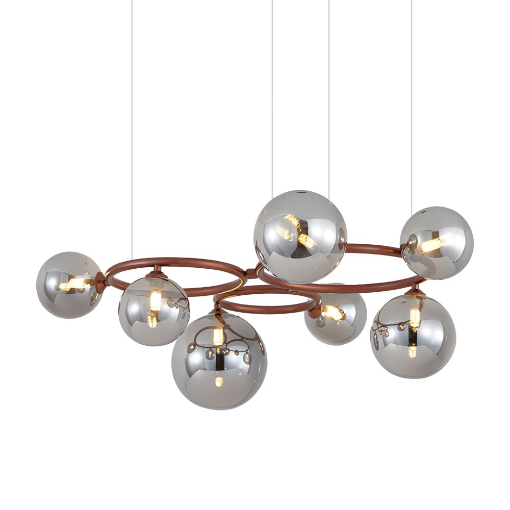 Glass Globe Chandelier with 3-Step Dimming - Modern Circular Design