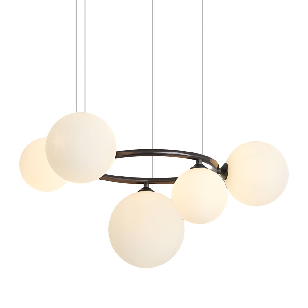 Glass Globe Chandelier with 3-Step Dimming - Modern Circular Design