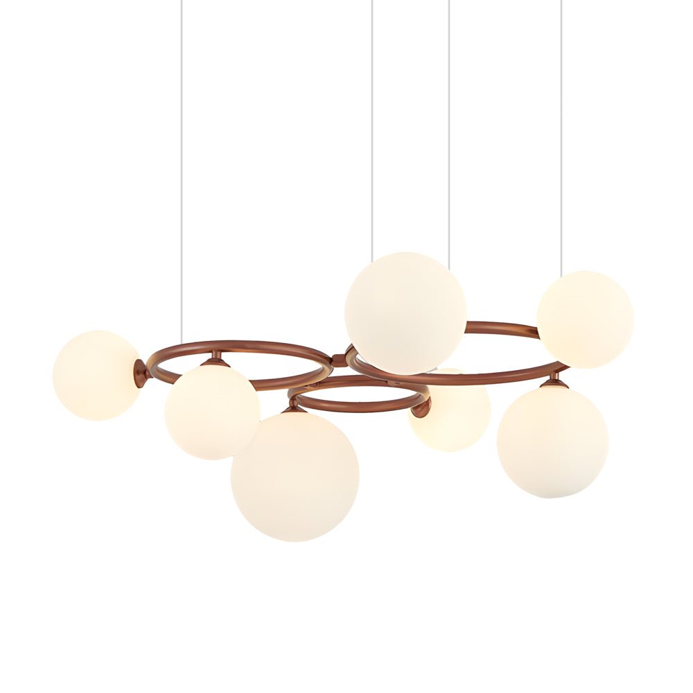 Glass Globe Chandelier with 3-Step Dimming - Modern Circular Design