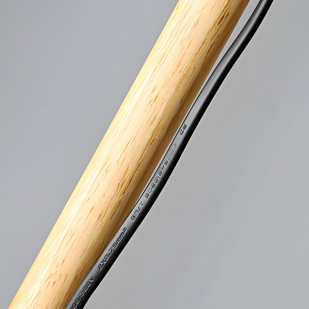 Modern Arc LED Floor Lamp with Wood and Metal Design - 59 Inch