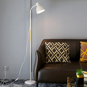 Modern Arc LED Floor Lamp with Wood and Metal Design - 59 Inch