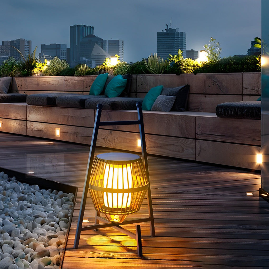 Dimmable Solar LED Outdoor Lantern - Modern Aluminum Garden Light