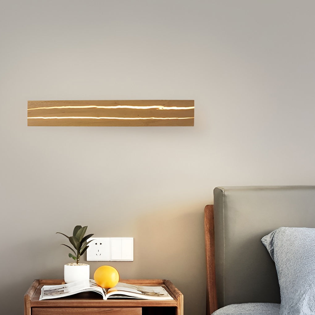 Adjustable Wood LED Wall Lamp with 3-Step Dimming
