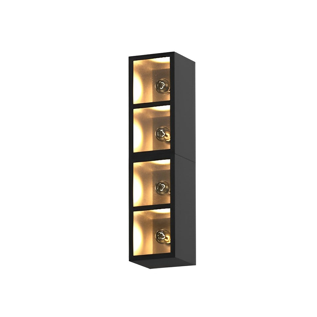 Waterproof Modern Black Wall Lamp with Integrated Flowerpot