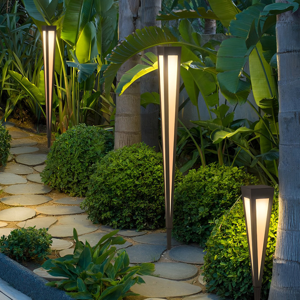 RGB Solar Pathway Light Square Top Aluminum Outdoor Lawn Lighting