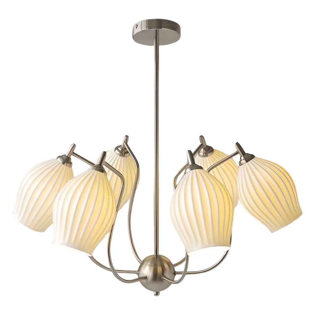 Ceramic Flower Chandelier – Modern Warm White Ceiling Light