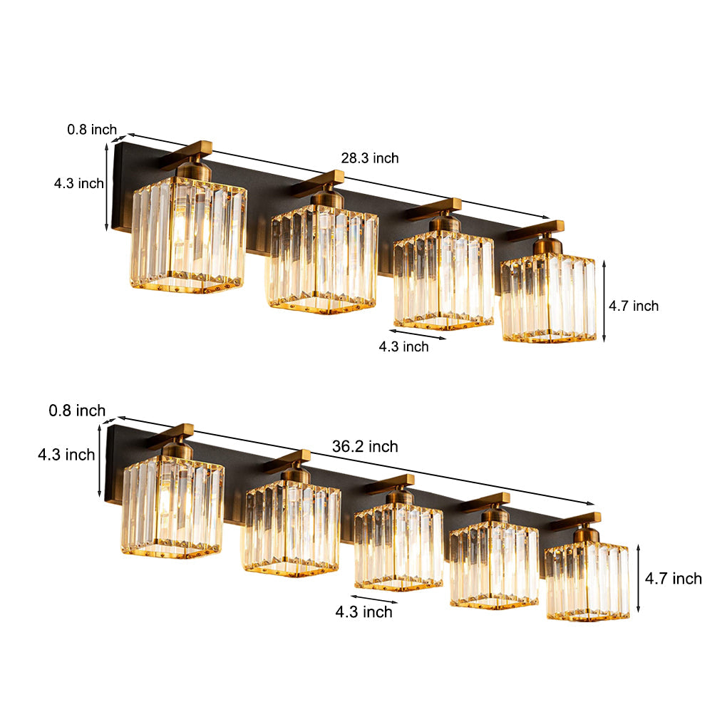 Crystal Square Wall Sconce - Modern Electroplated Metal Fixture