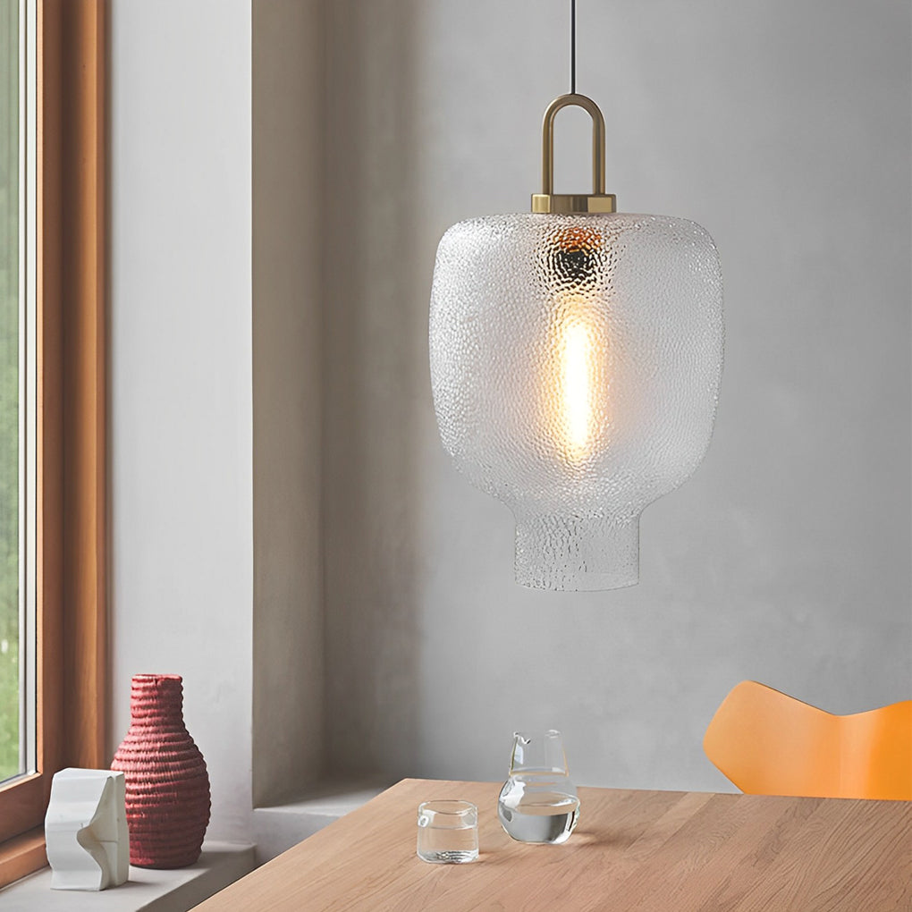 Glass Jar Modern Pendant Light with Copper Finish