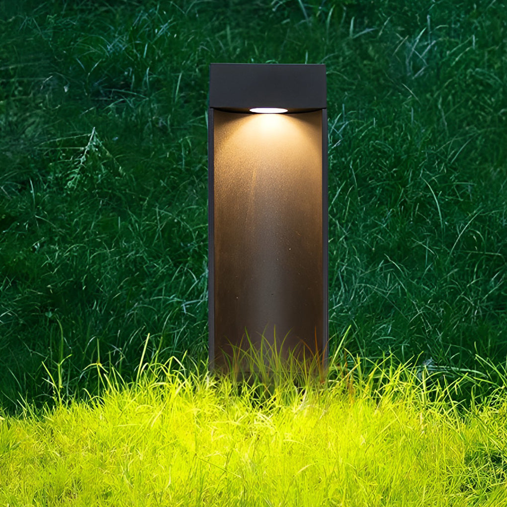 Modern Black LED Outdoor Lawn Light - Industrial Style Aluminum