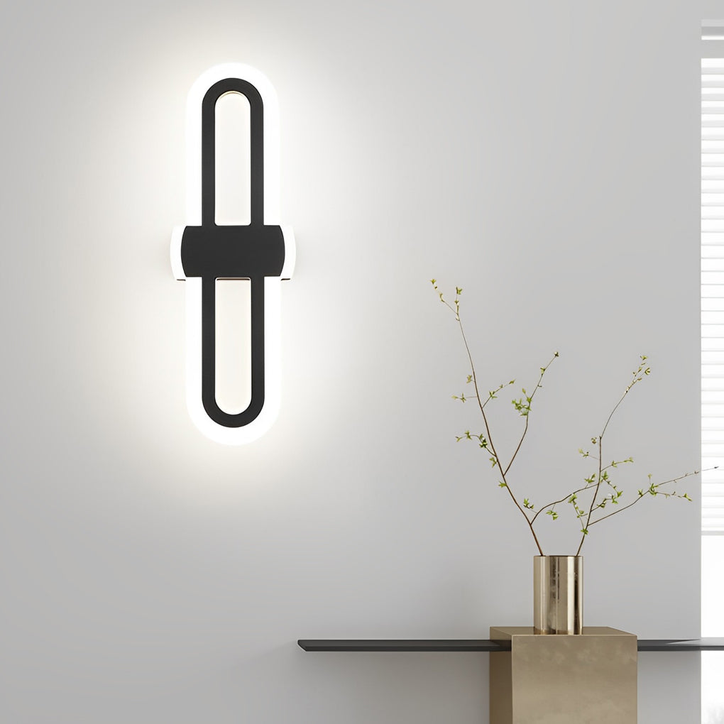 Rounded Rectangular LED Wall Sconce Modern Minimalist Iron Lighting