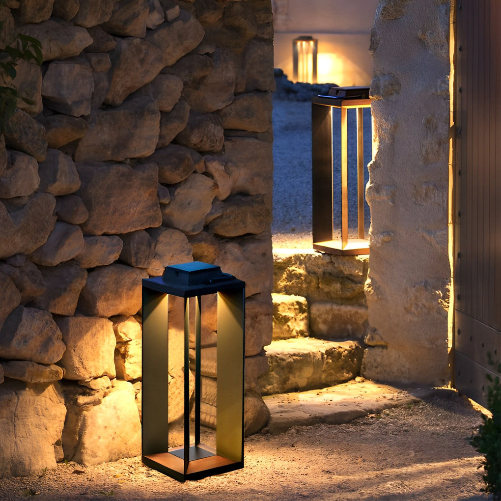 Modern Black Solar Outdoor Floor Lamp with LED - Waterproof