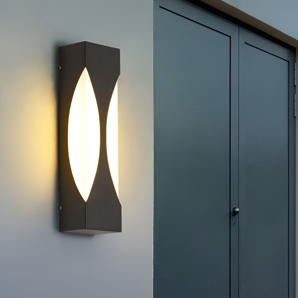 Modern Black LED Outdoor Wall Sconce - Waterproof Rectangular Design