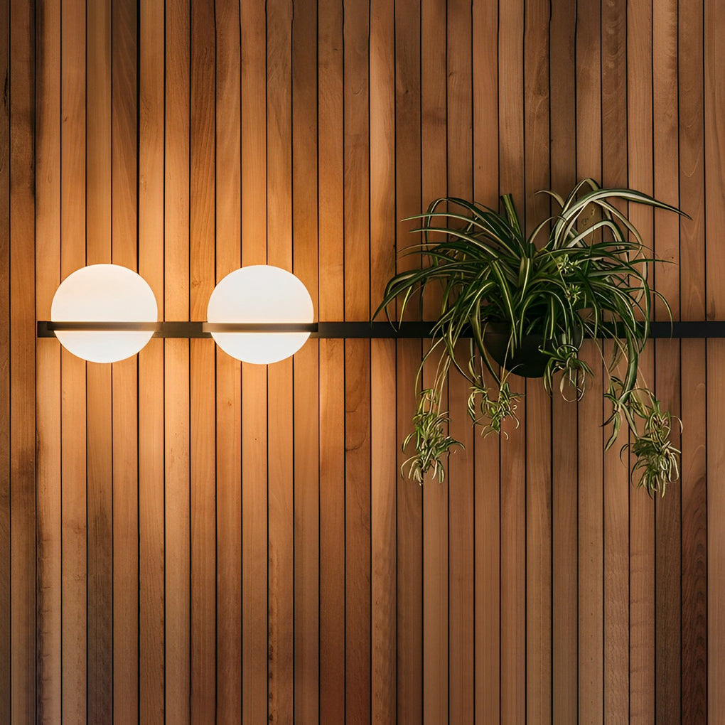 Modern Outdoor Wall Light with Flowerpot Design in Black