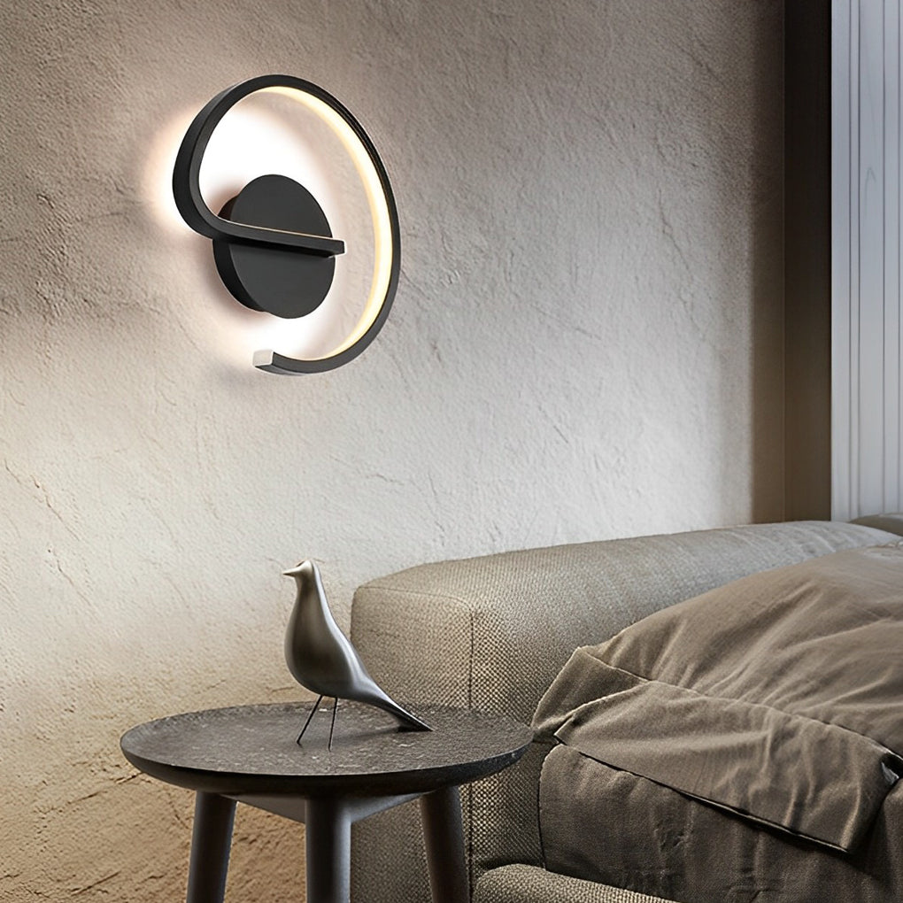 Modern LED Wall Sconce with Artistic Line Design in Aluminum