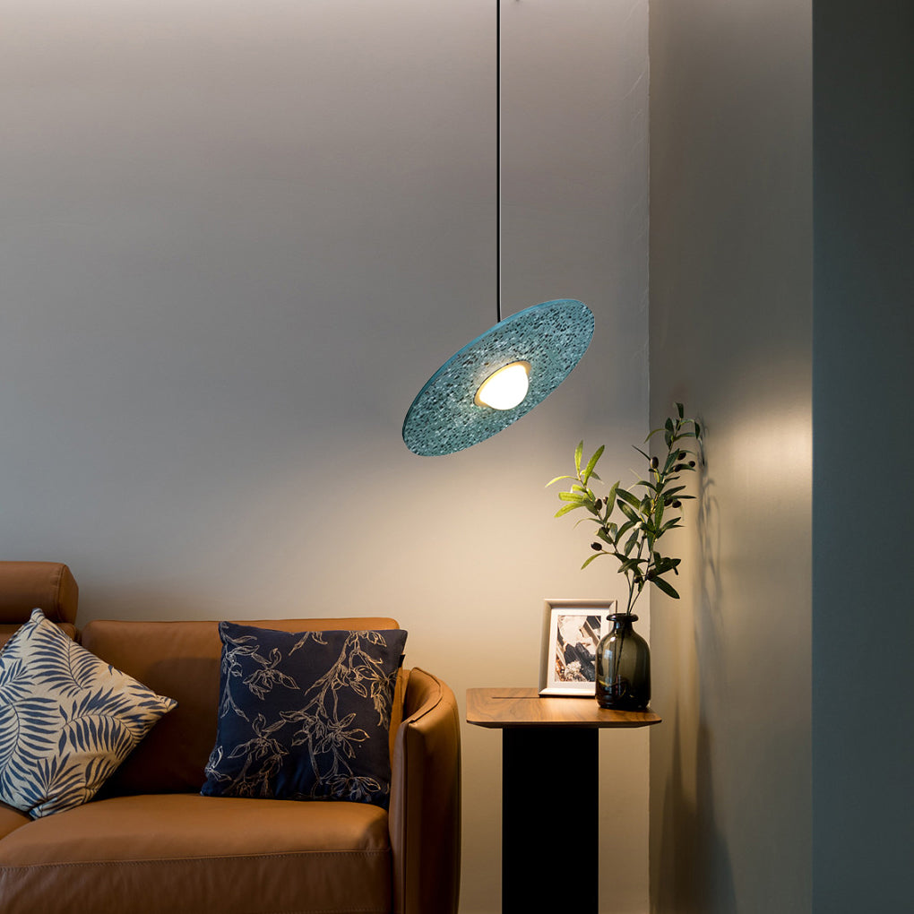 Terrazzo Glass Sphere Pendant Light - Modern Industrial Style