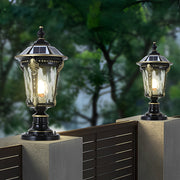 Modern Retro Solar Fence Post Light - Dual Power Aluminum Glass