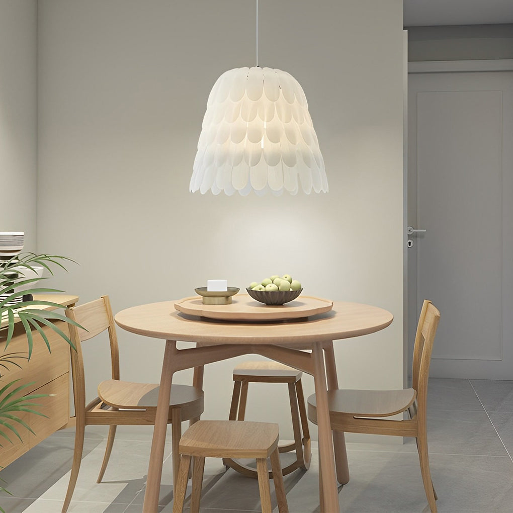 Modern Feather Chandelier with 3-Step Dimming - Acrylic Pendant