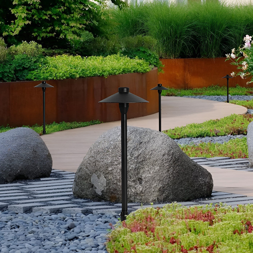 Modern Mushroom LED Outdoor Path Light Black Aluminum 7W