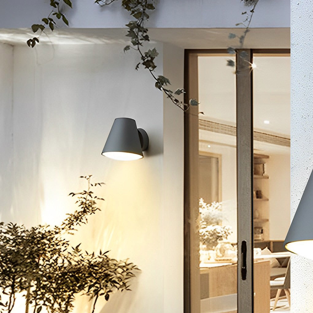 Cone Shape LED Waterproof Black Outdoor Wall Lamp Modern Exterior