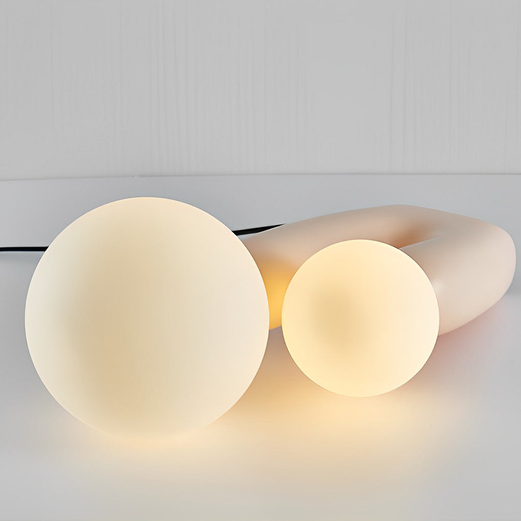 Modern Beige Cactus 2-Light Glass & Resin Accent Table Lamp