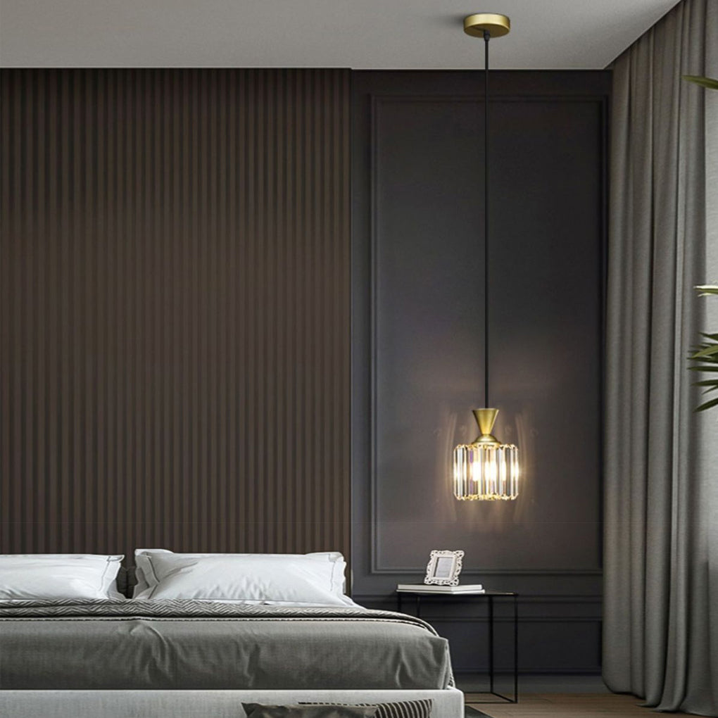 Modern Crystal Pendant Light with Three-Step Dimming