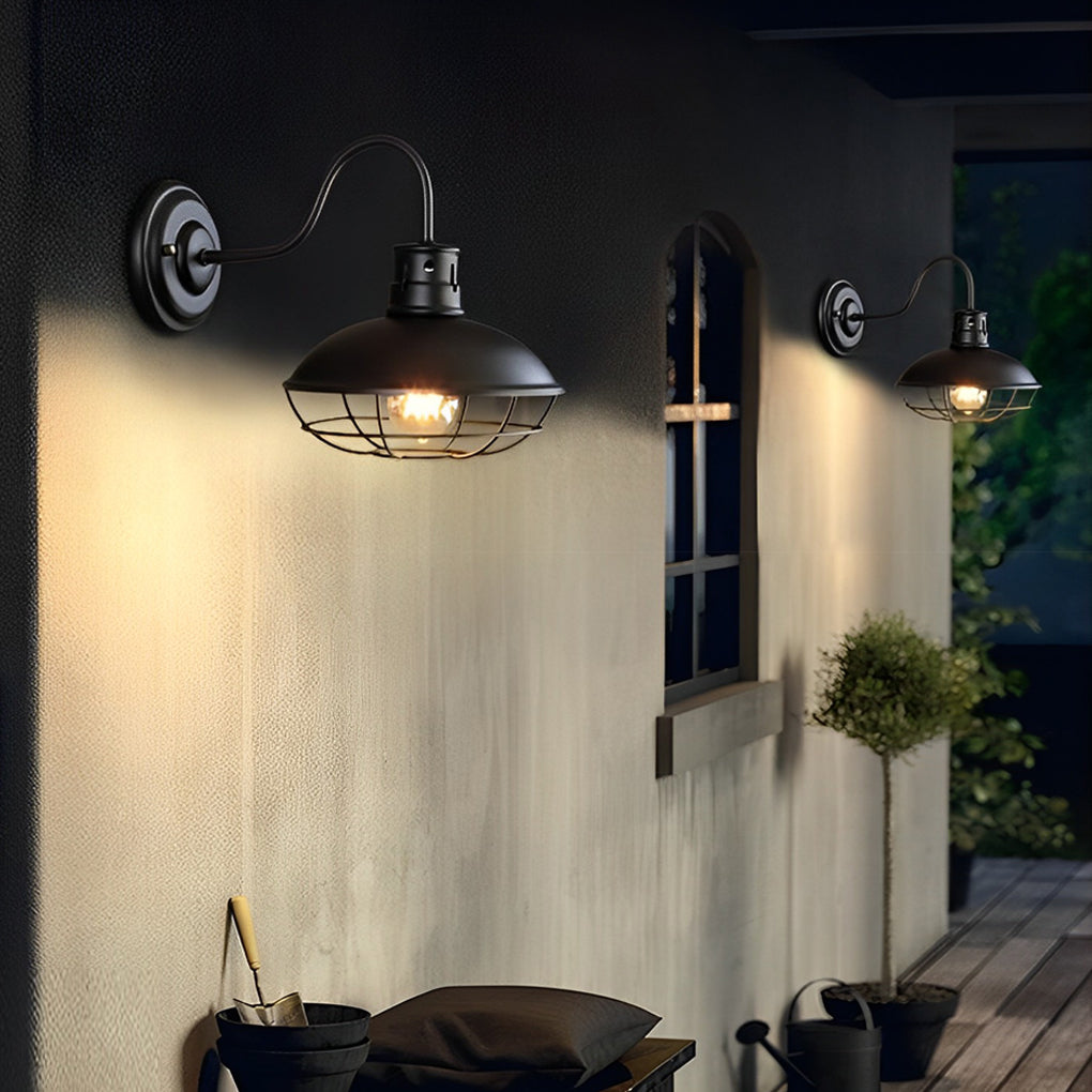Retro Iron LED Waterproof Outdoor Wall Light - Modern Industrial