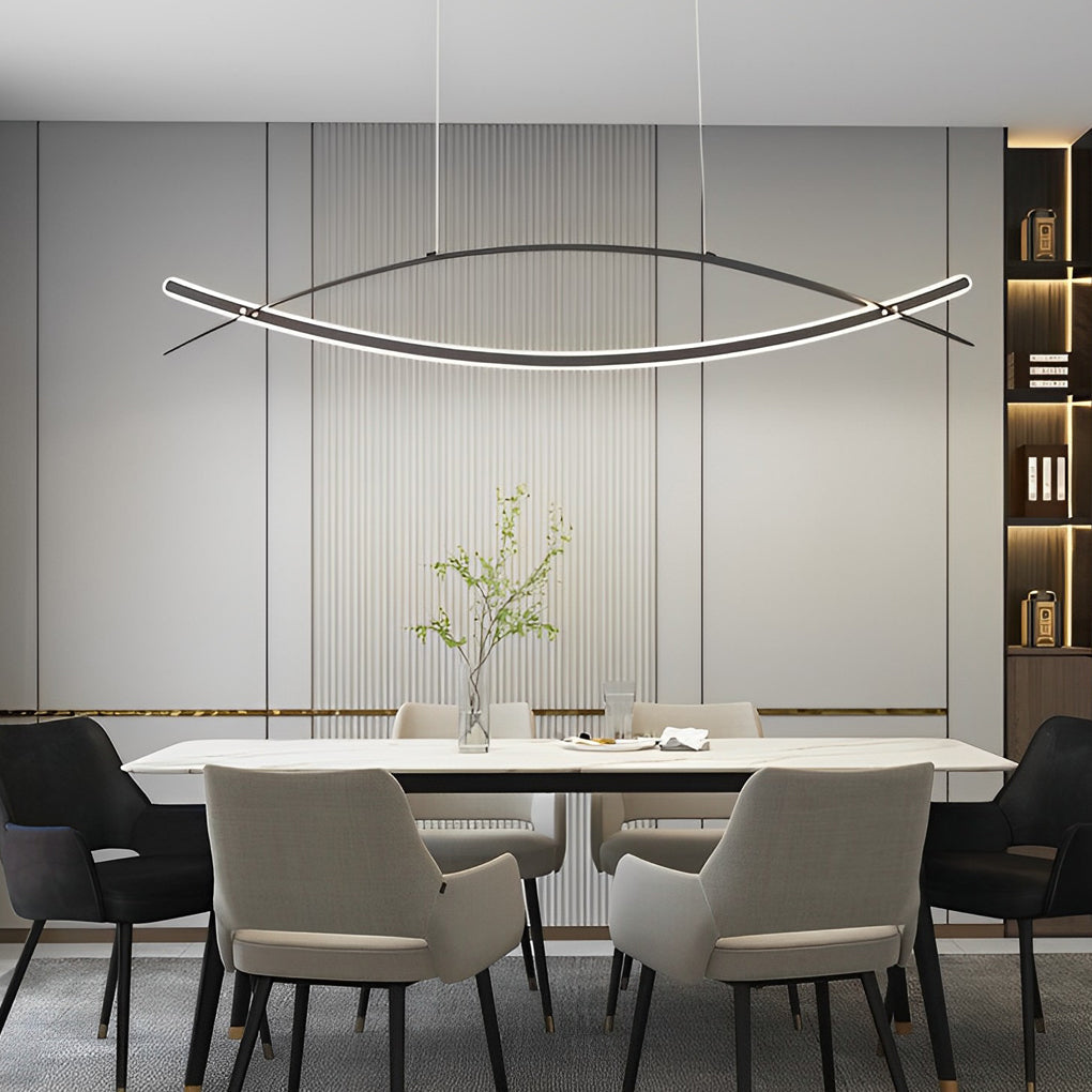 Modern Linear LED Pendant Light with Stepless Dimming