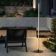 Modern Outdoor LED Linear Floor Lamp Black Aluminum IP65 Waterproof