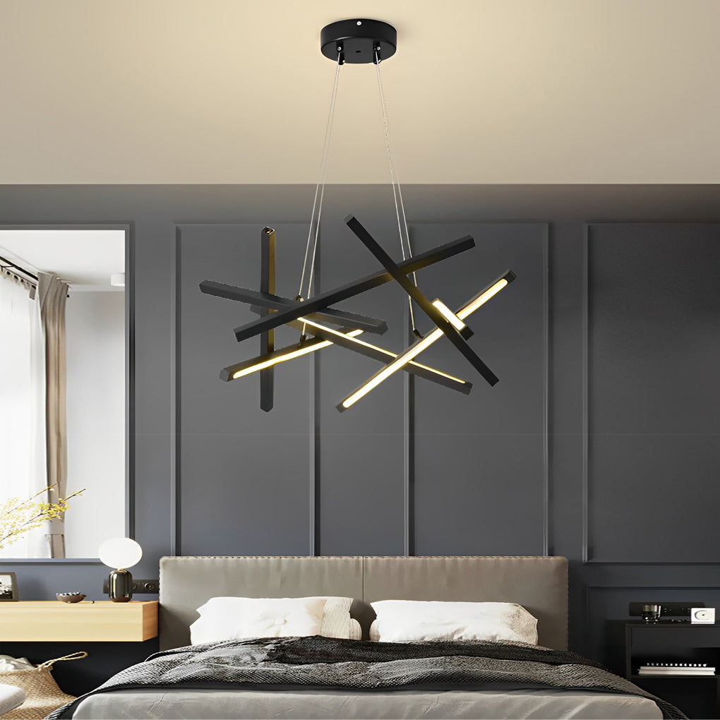8-Light Modern Sputnik Chandelier with LED Ambient Lighting