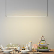 Modern Linear LED Pendant Light Dimmable Black Iron Ceiling Fixture