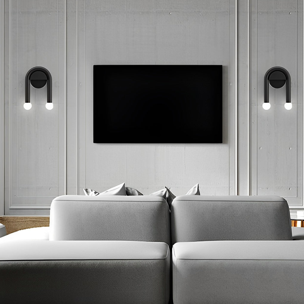 Modern Black Wall Sconce with Dual Glass Shades - G4 Wall Lamp