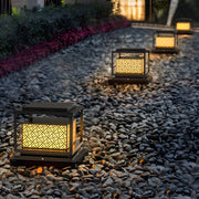 Square Solar Outdoor Fence Post Light - Waterproof IP65 Pillar Lamp