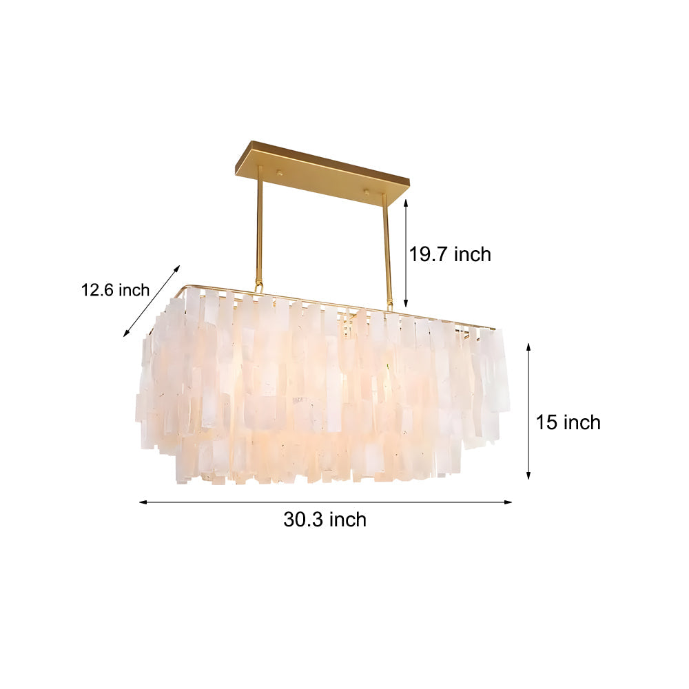 Capiz Shell Chandelier 3-Light Traditional Brass Finish
