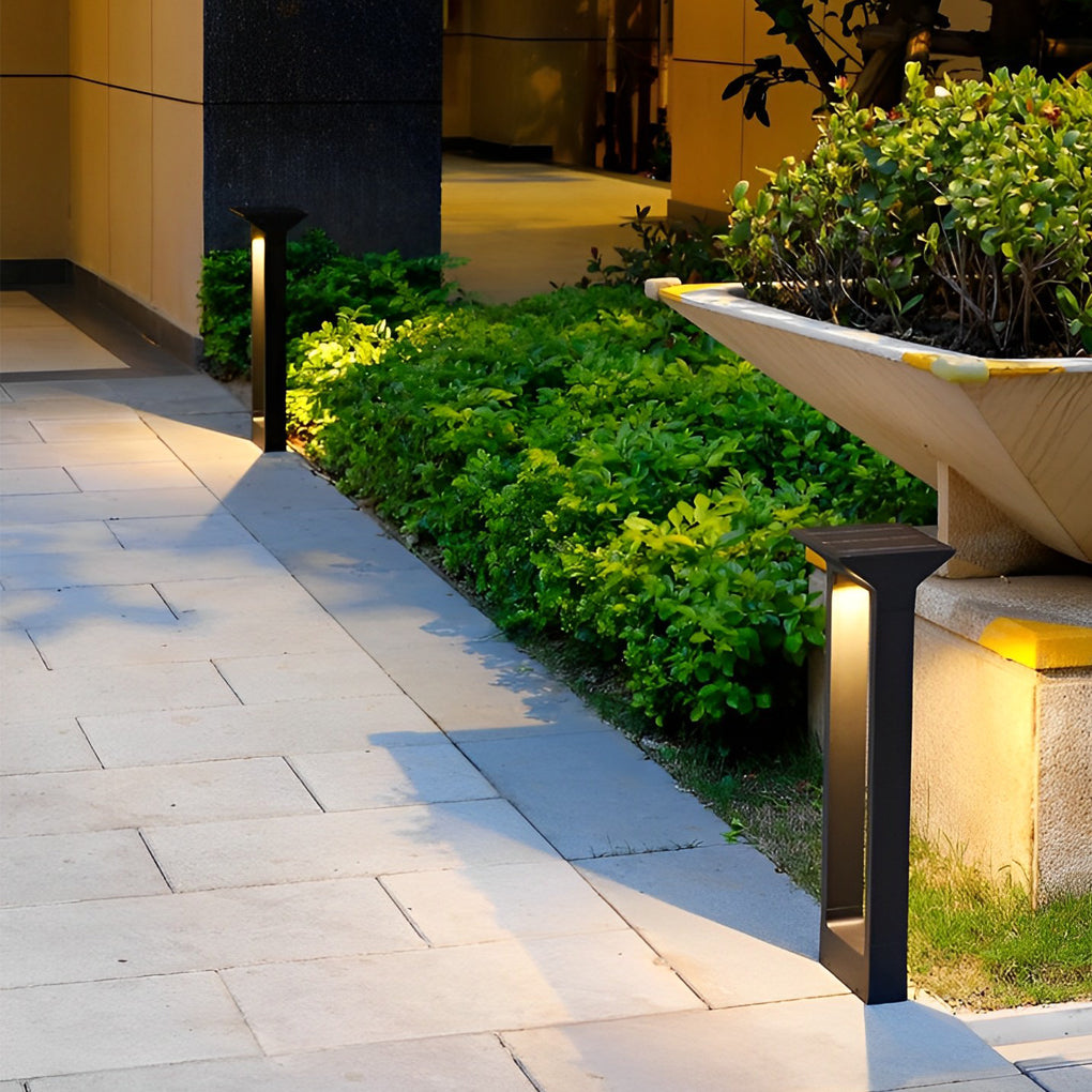 Modern Door-Shaped LED Solar Pathway Lights - Die-Cast Aluminum