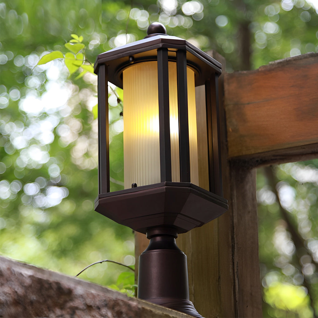 Retro Rose Gold Outdoor Pillar Post Light – Aluminum Waterproof