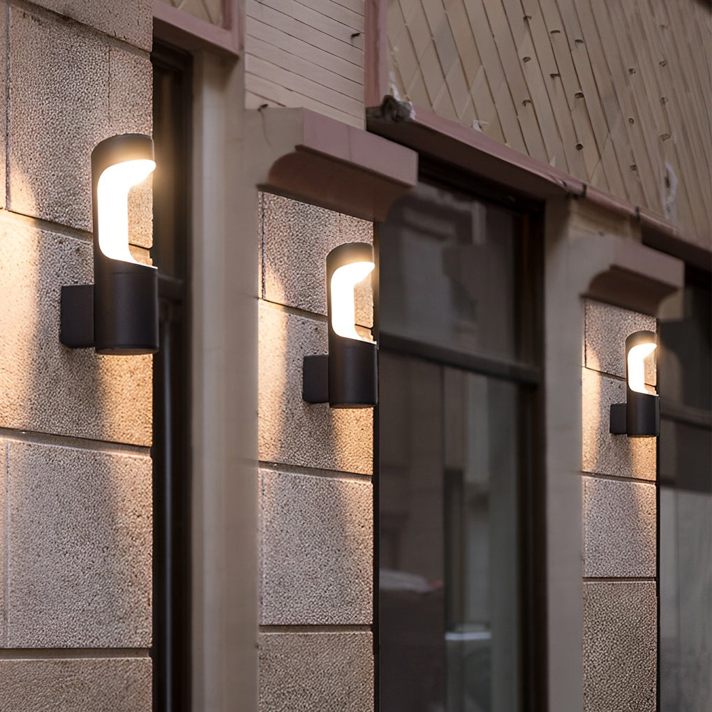 Modern LED Outdoor Wall Lamp Black Aluminum Waterproof