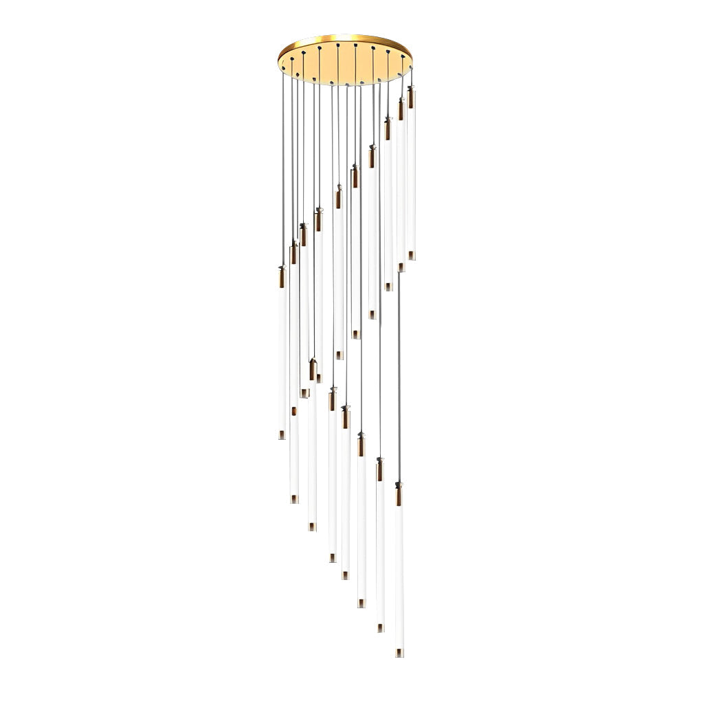 Spiral LED Staircase Chandelier Modern Long Tube Acrylic Light