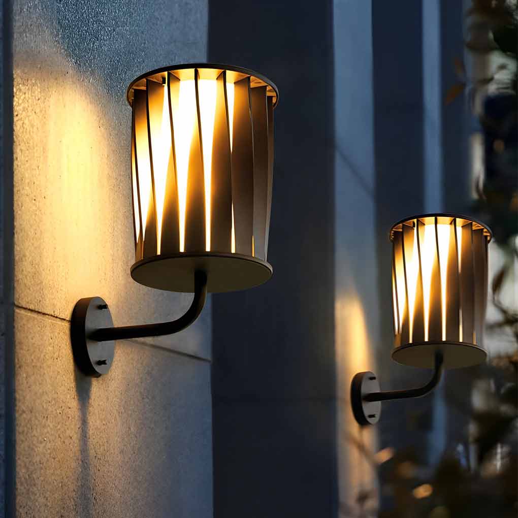 Modern Twisted Aluminum Outdoor Wall Lamp – Waterproof LED Light