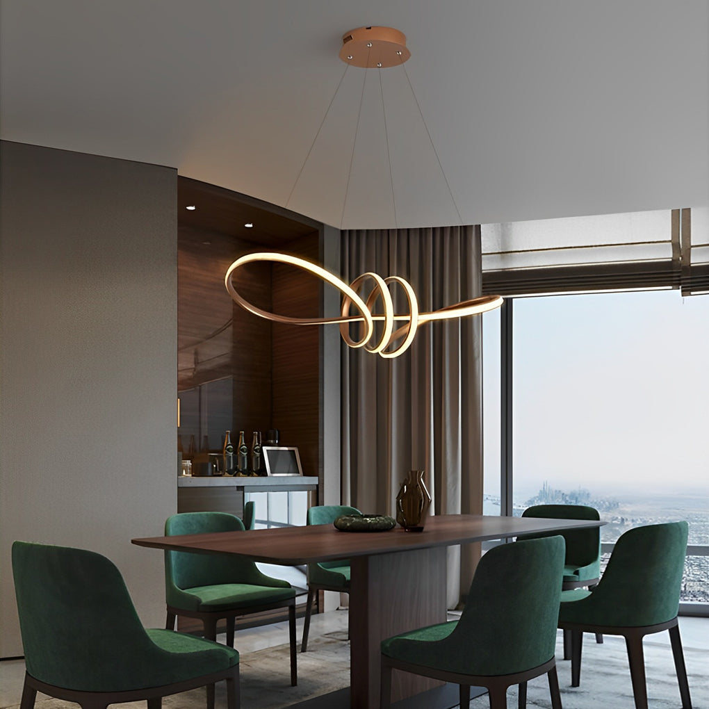 Modern Wave Pendant Light Nordic Acrylic Aluminum Chandelier