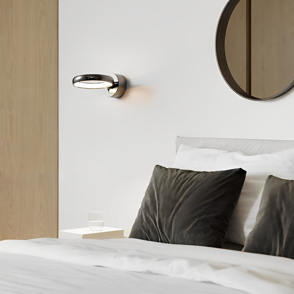 Modern Circular Aluminum LED Wall Sconce with Acrylic Shade