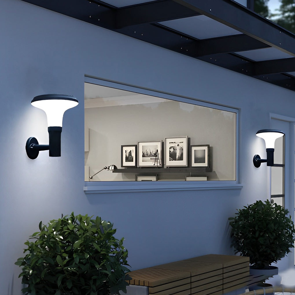 Solar Flower Wall Sconce - Modern Black Aluminum Outdoor Lighting
